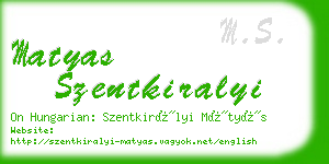 matyas szentkiralyi business card